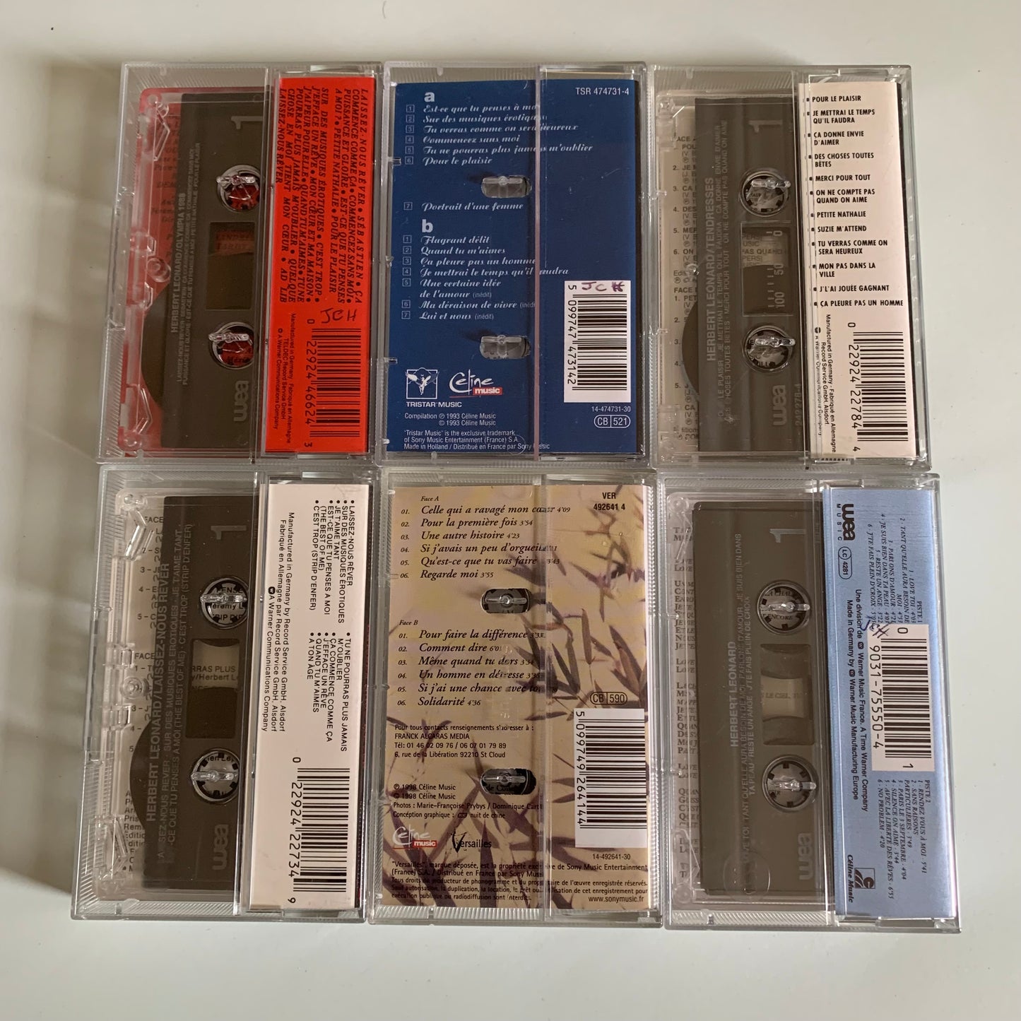 Herbert Léonard - Lot 6 Albums Cassettes Occasion