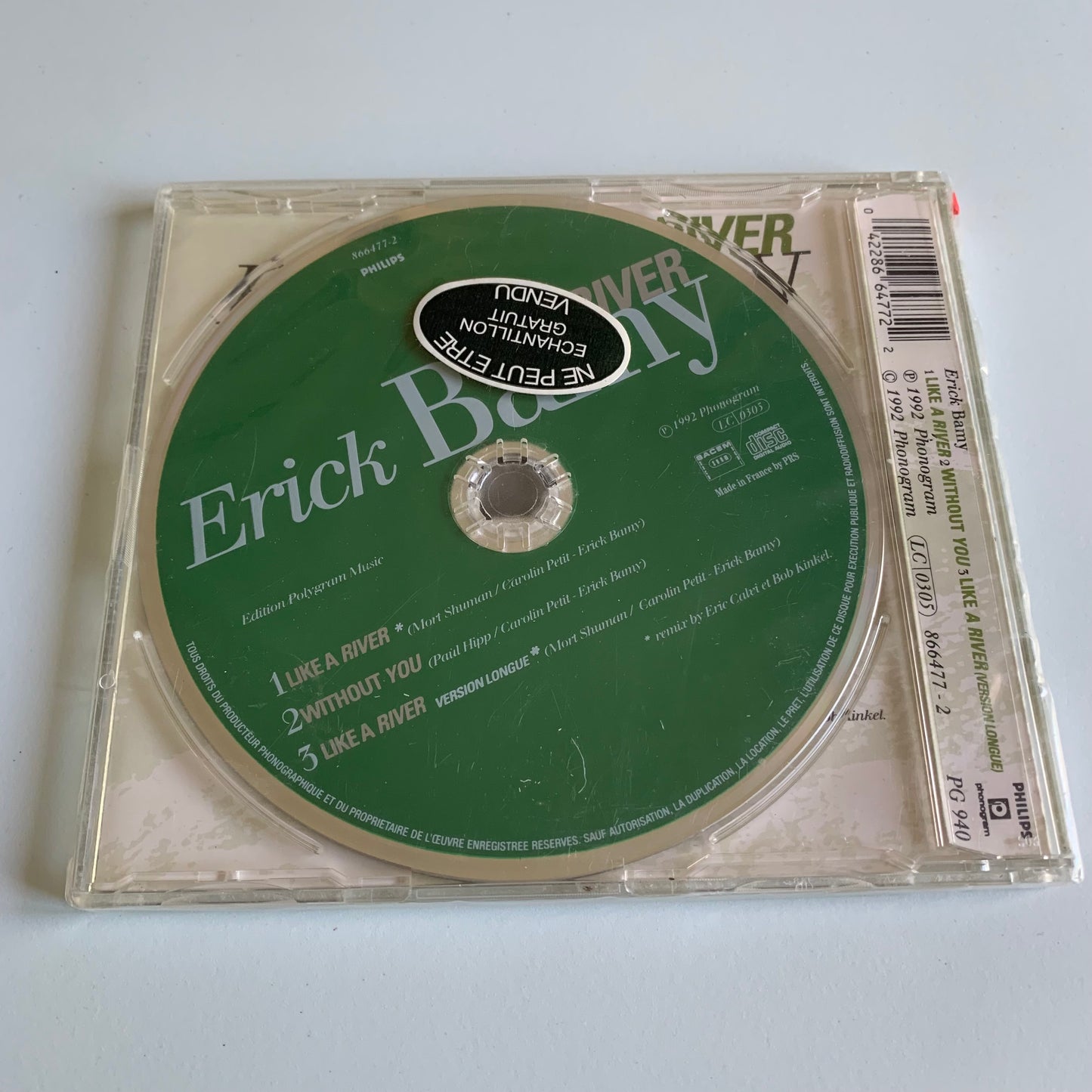Single Erick Bamy - Like A River 1992 Neuf