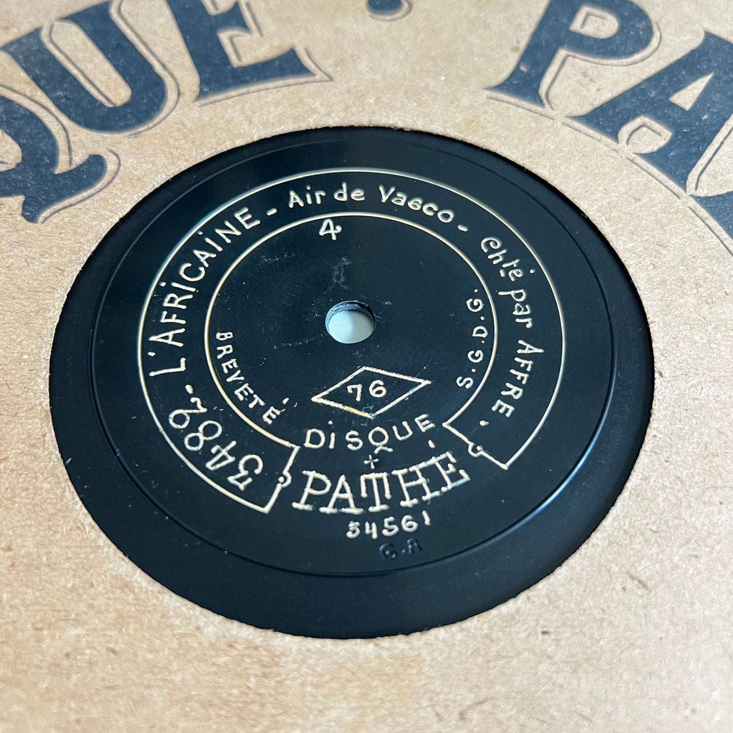 Disque Pathé - Aïda / L’Africaine - 25cm
