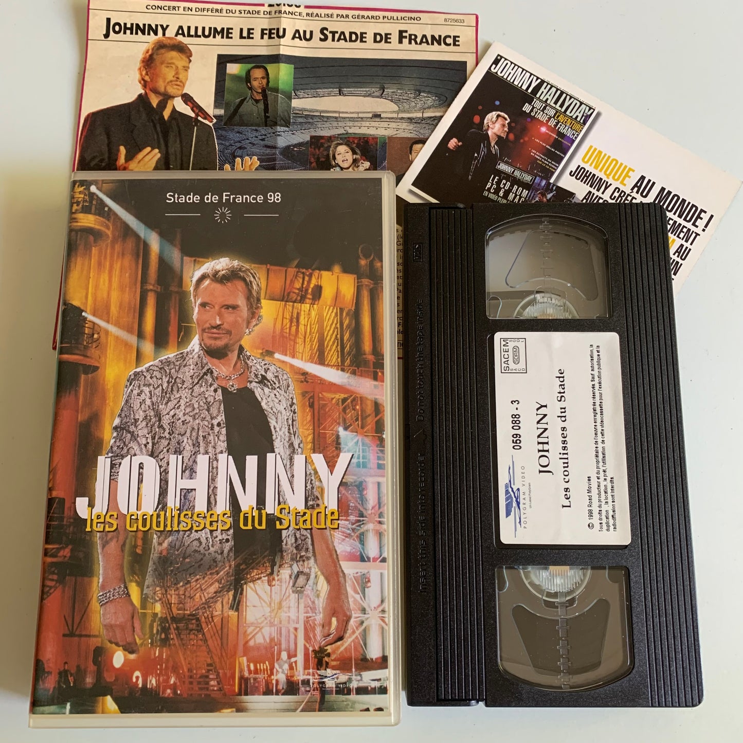 Johnny Hallyday - Les Coulisses du Stade - Stade de France 1998 - VHS Occasion