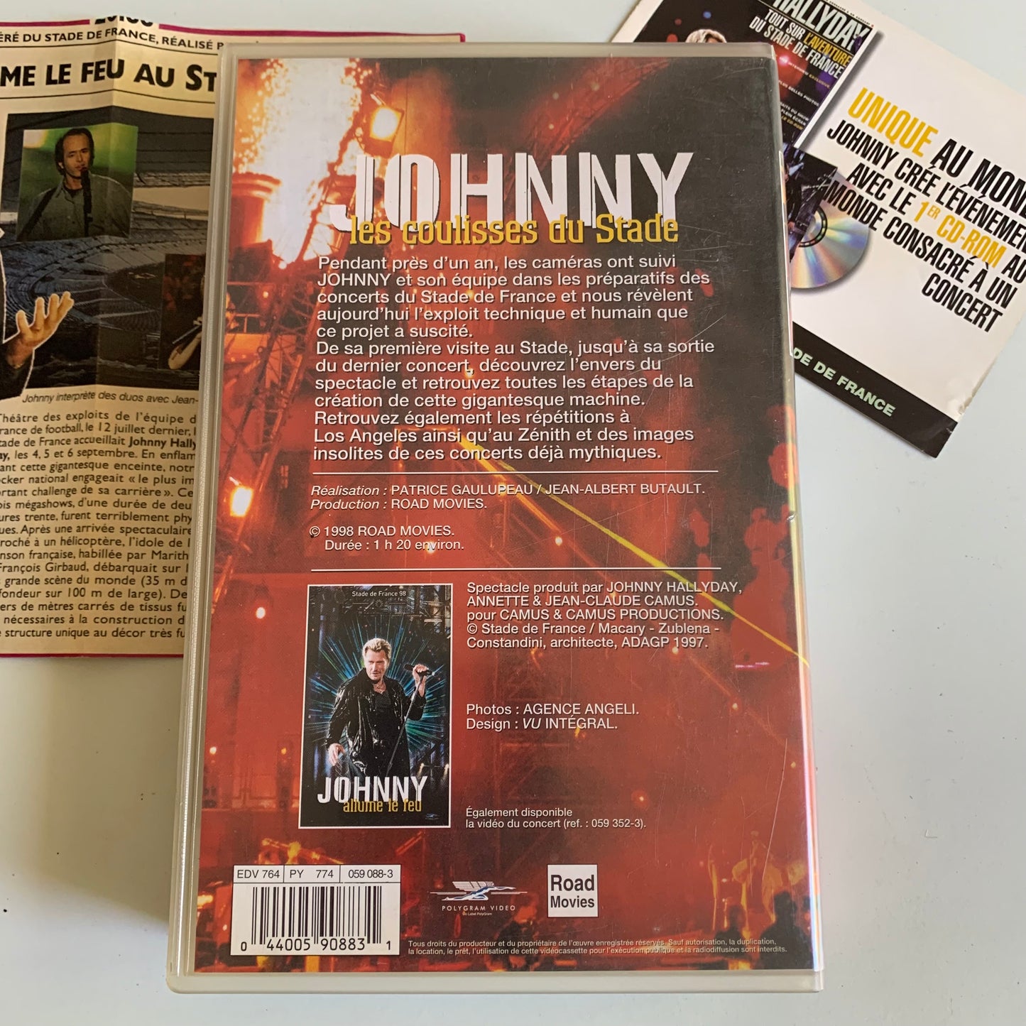 Johnny Hallyday - Les Coulisses du Stade - Stade de France 1998 - VHS Occasion