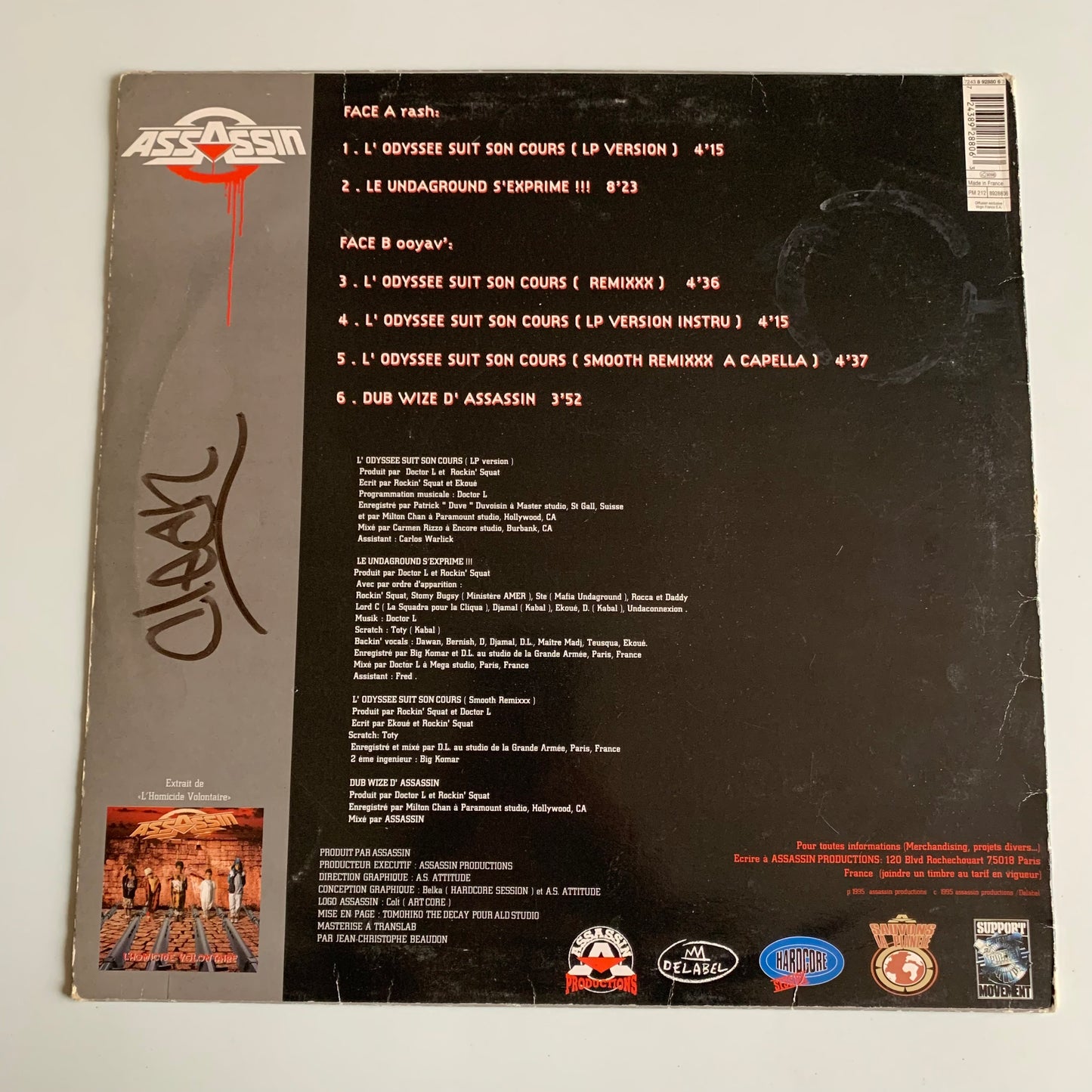 Assassin - L'Odyssee Suit Son Cours - Single 1995