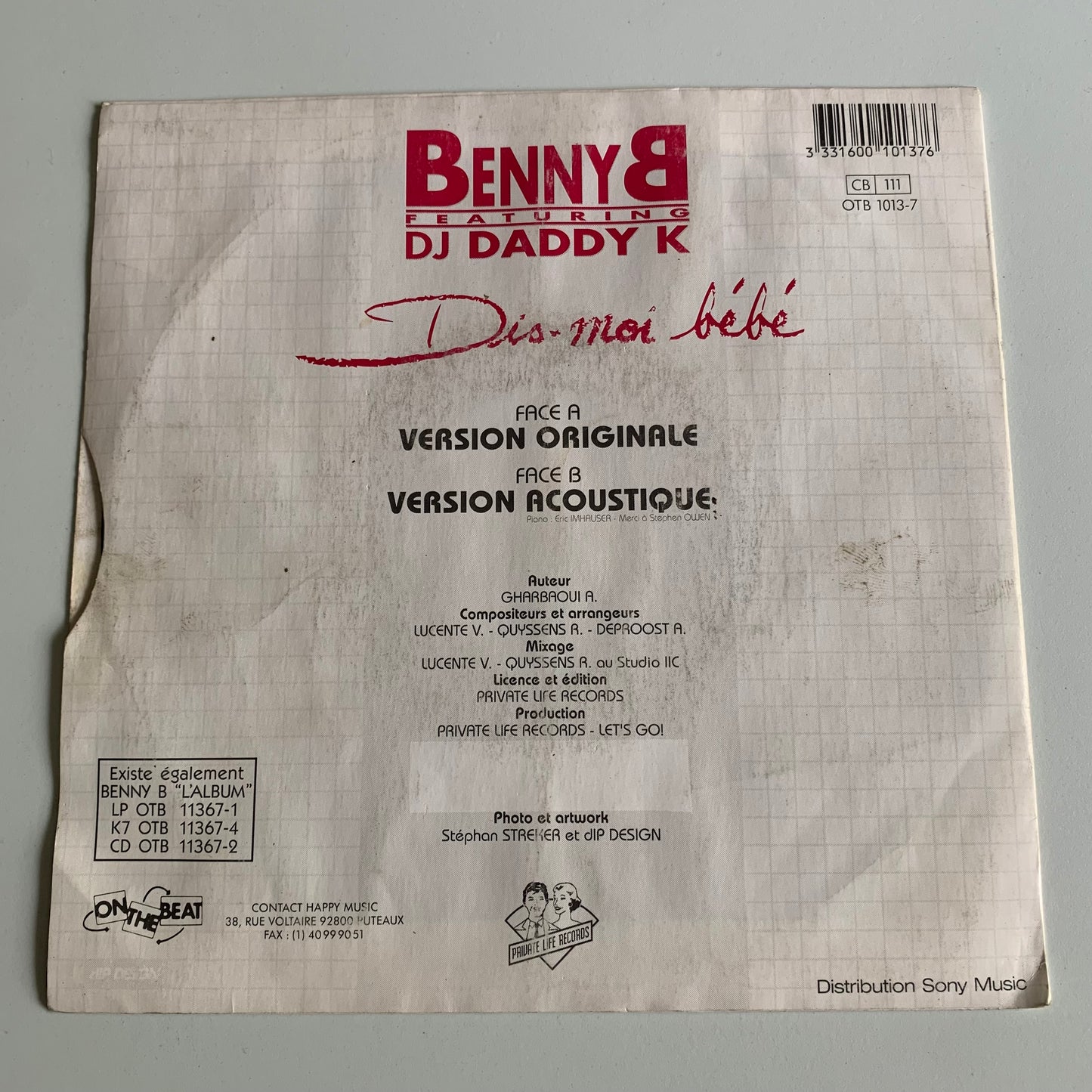 Benny B - Dis Moi Bébé - 1991 Occasion