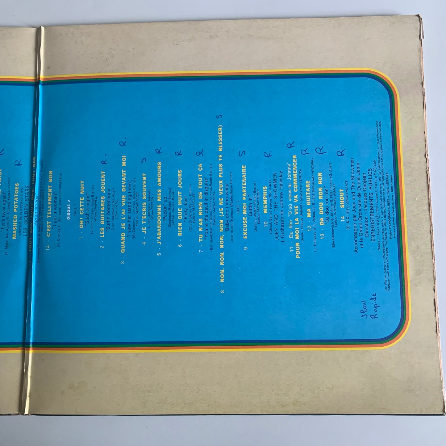 Johnny Hallyday - Olympia 1962 et 1964 - Double LP 1976 Occasion