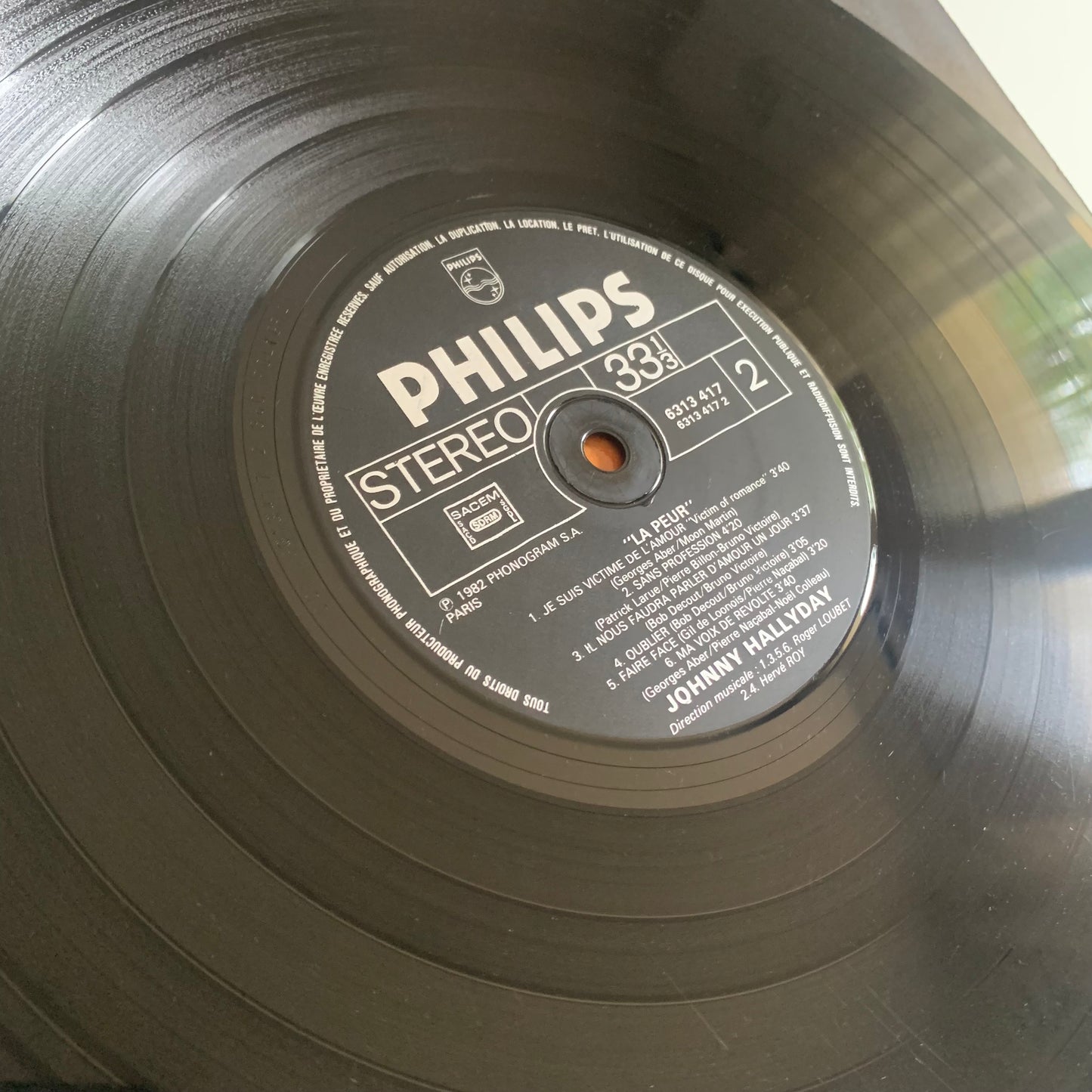 Johnny Hallyday - La Peur - LP 1982 Occasion