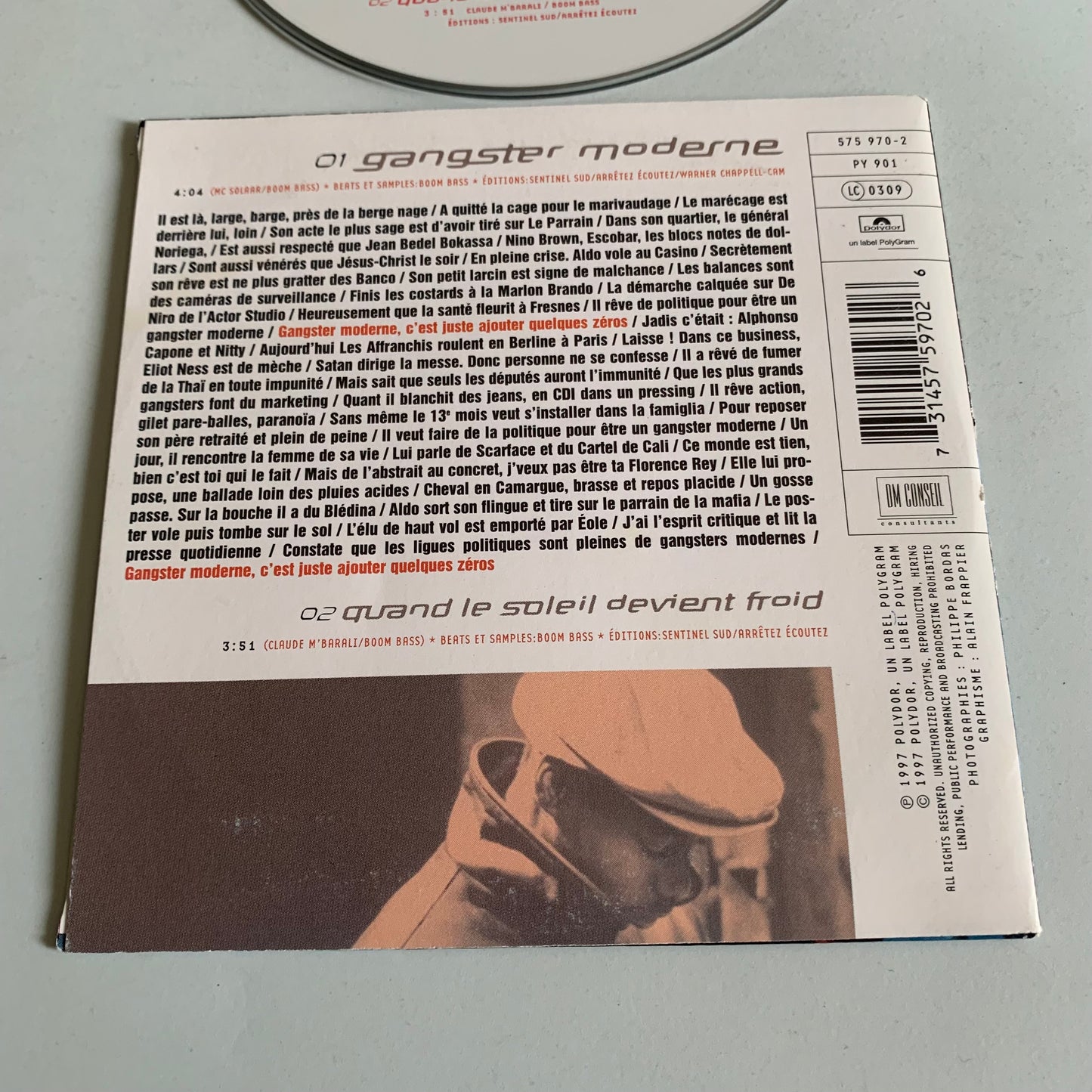 Lot CD Single- Mc Solaar - Solaar Pleure - Inch’Allah - Les temps Changent - Ganster Moderne - Occasion