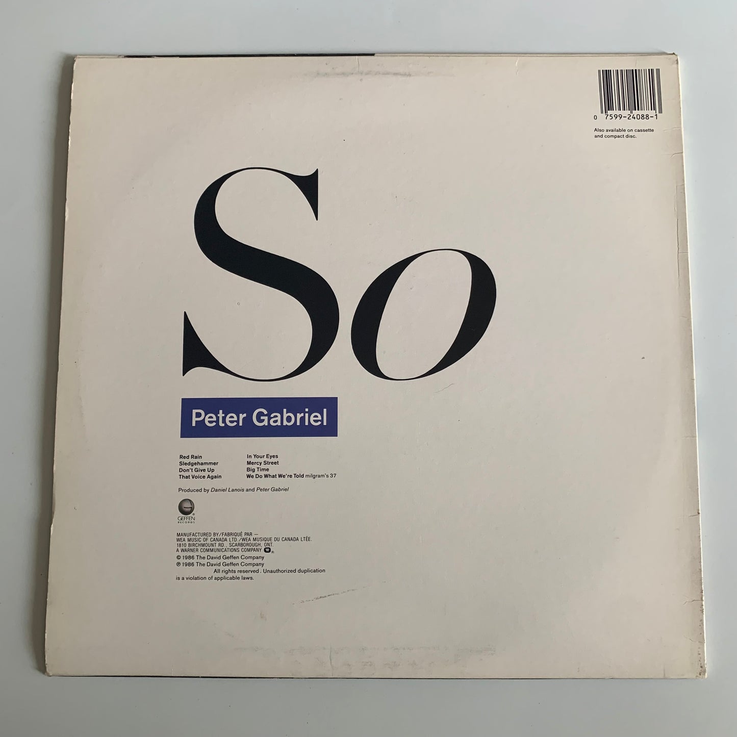 Peter Gabriel - So - LP 1986 Occasion
