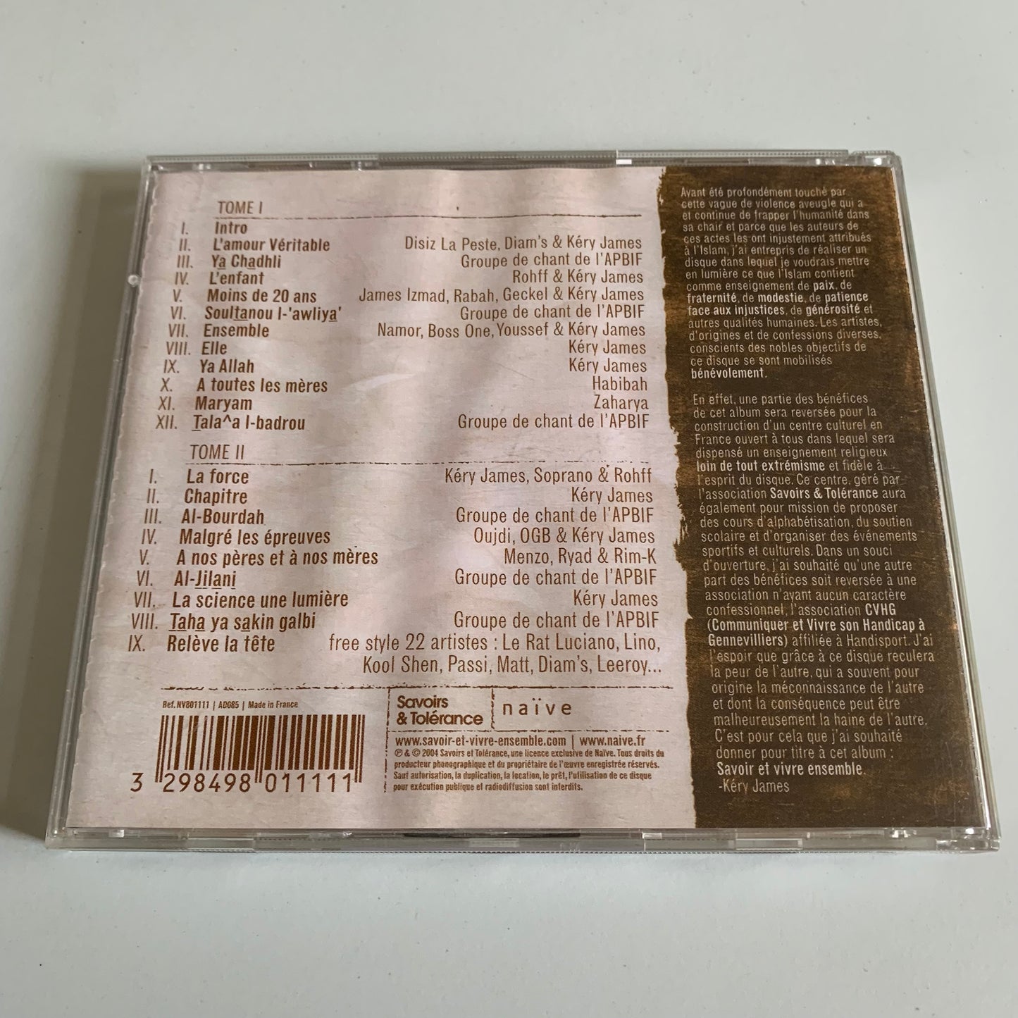 CD - Kery James - Savoir & Vivre Ensemble - 2004 Occasion