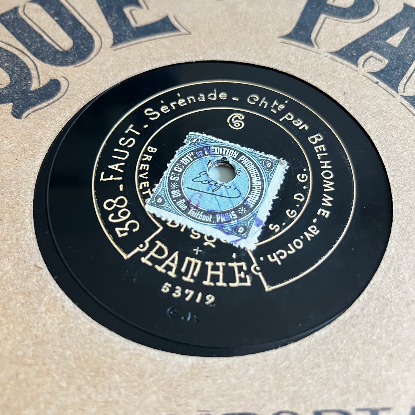 Disque Pathé - Pastorale / Faust - 25cm