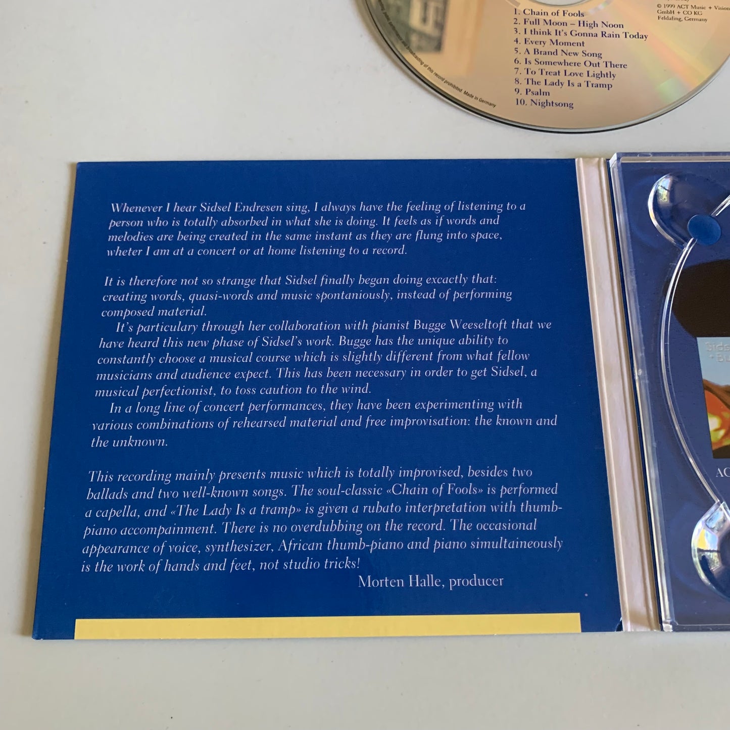 CD - Sidsel Endresen - Bugge Wesseltoft - 1999 Occasion