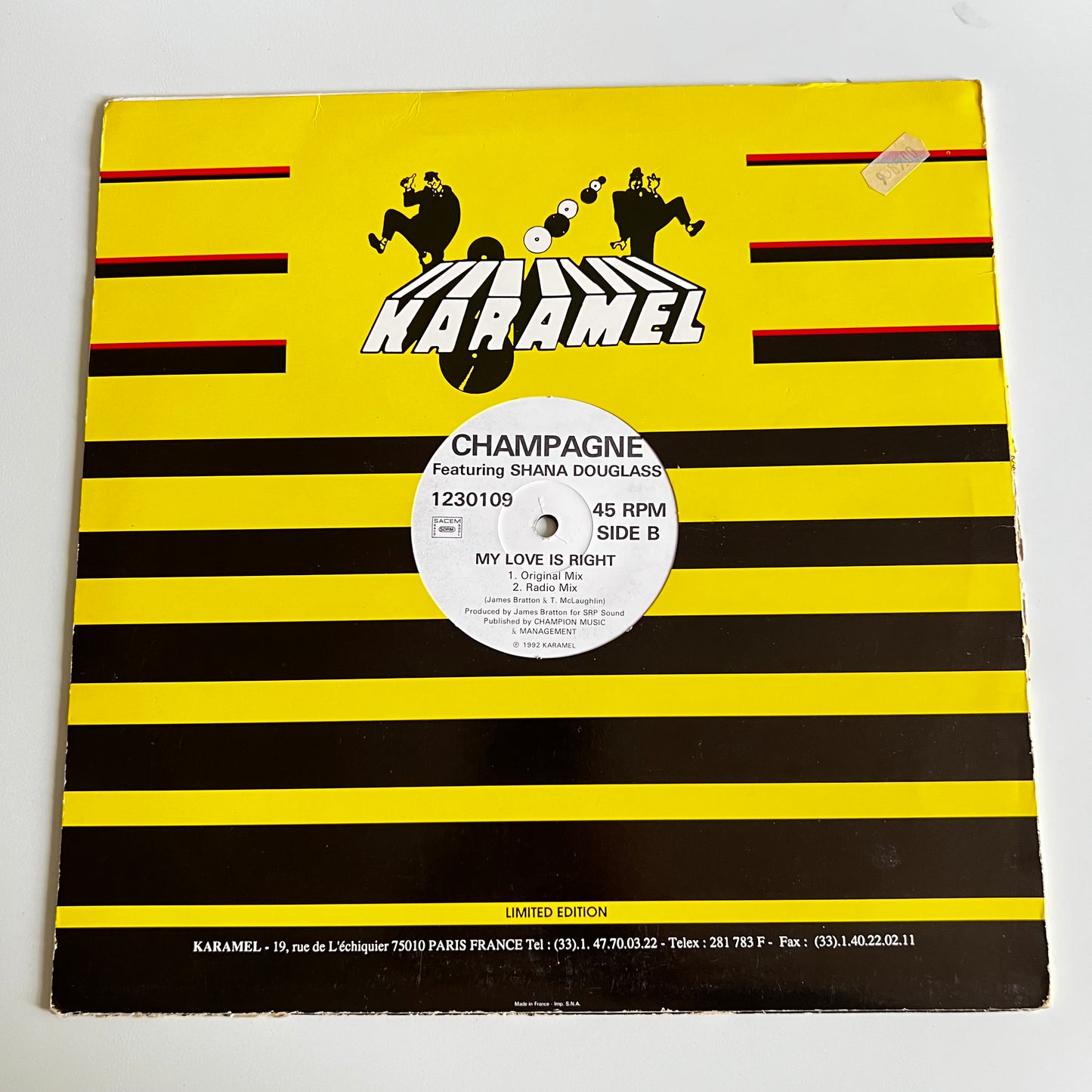 Champagne - Shana Douglass - My Love Is Right - Single 1992