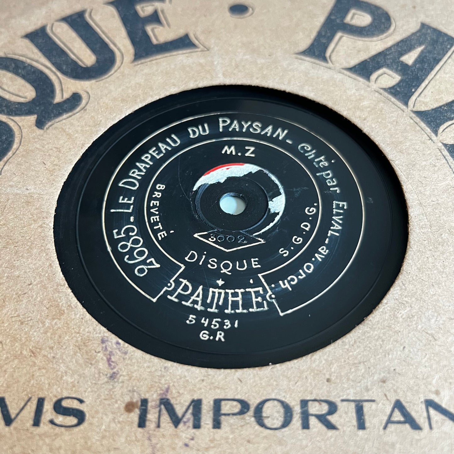 Disque Pathé - L’Angelus De La Mer - Le Drapeau Du Paysan - 25cm