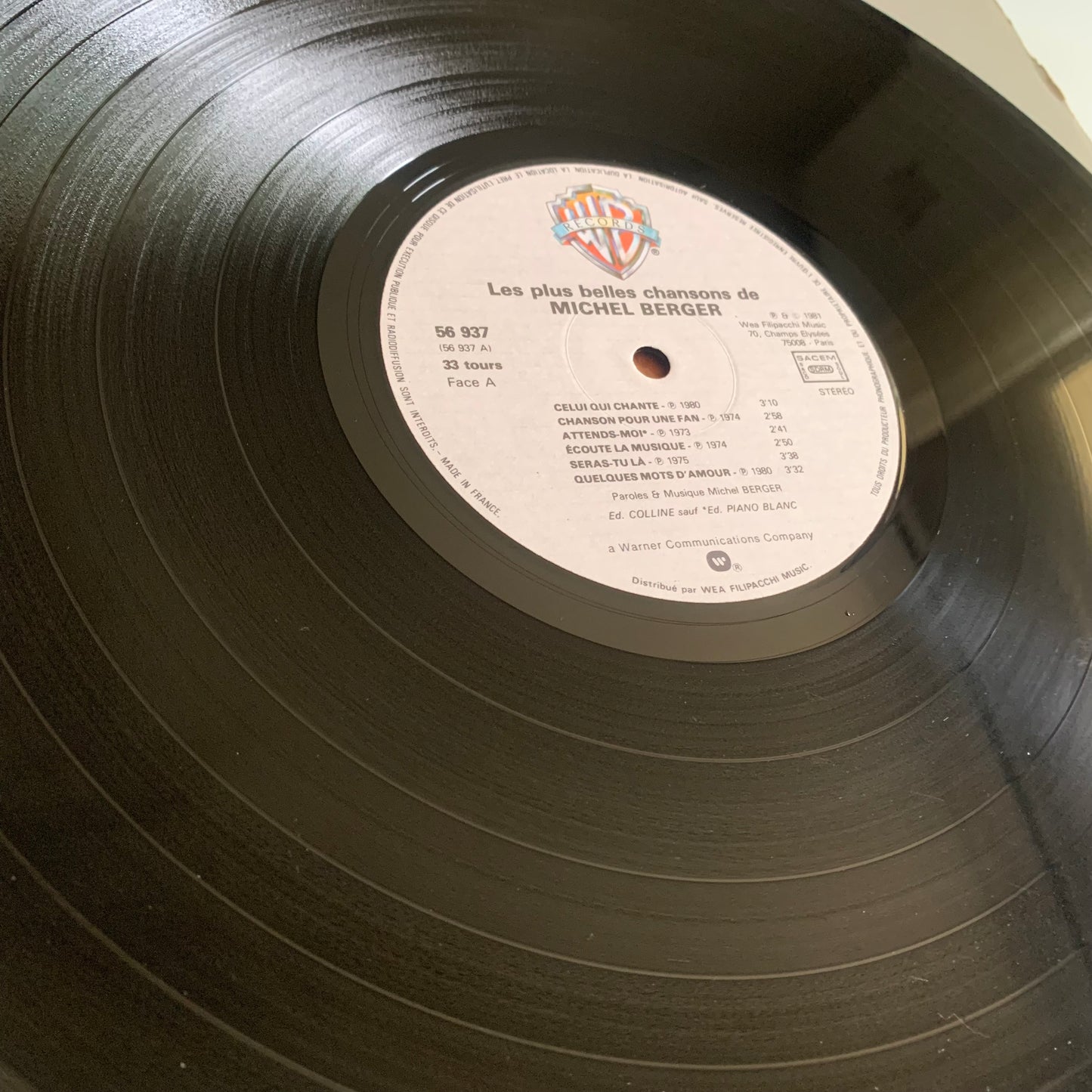 Michel Berger - Les Plus Belles Chansons - LP 1981 Occasion
