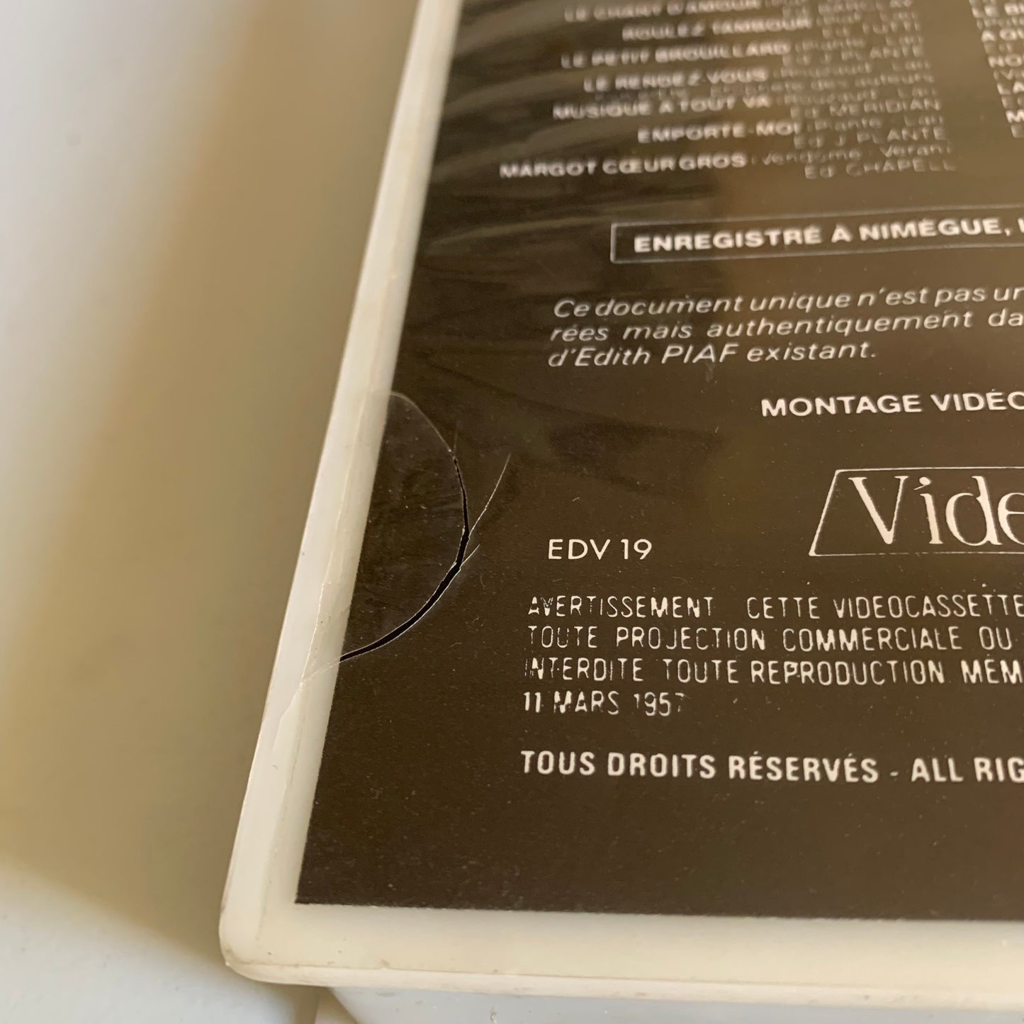 Edith Piaf - Filmé et enregisté en Public 1962 - VHS Occasion