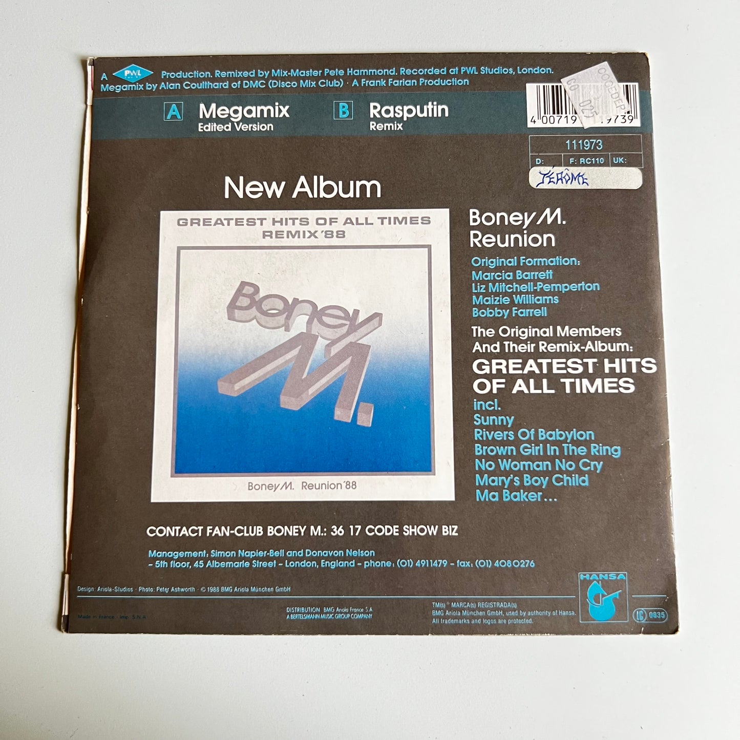Boney M. - Megamix - Single 1988