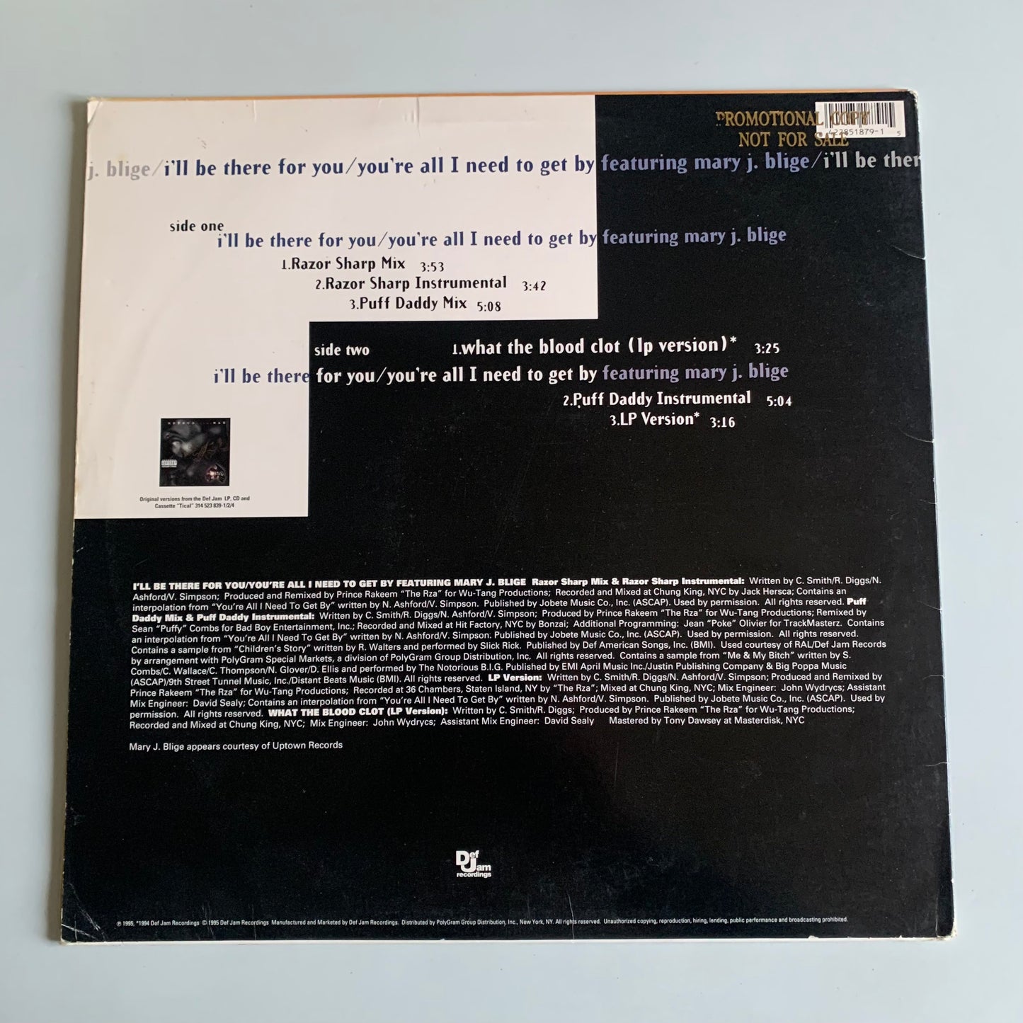 Method Man - Mary J. Blige - I'll Be There For You / You're All I Need To Get By - Single 1995