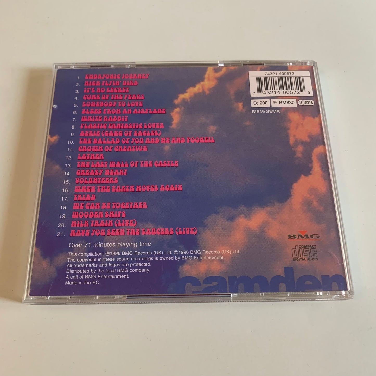 CD - Jefferson Airplane - Journey The Best Of - 1996 Occasion