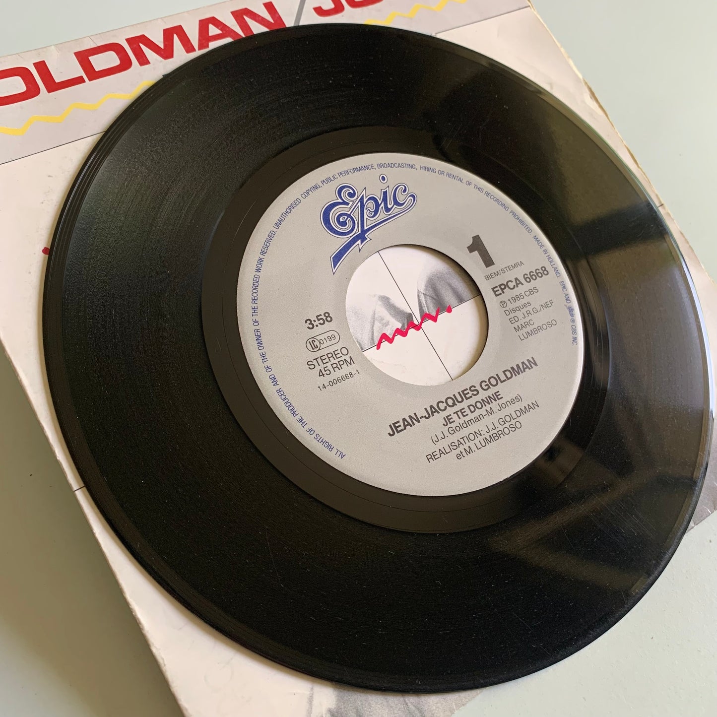 Jean Jacques Goldman - Je Te Donne - 1985 Occasion