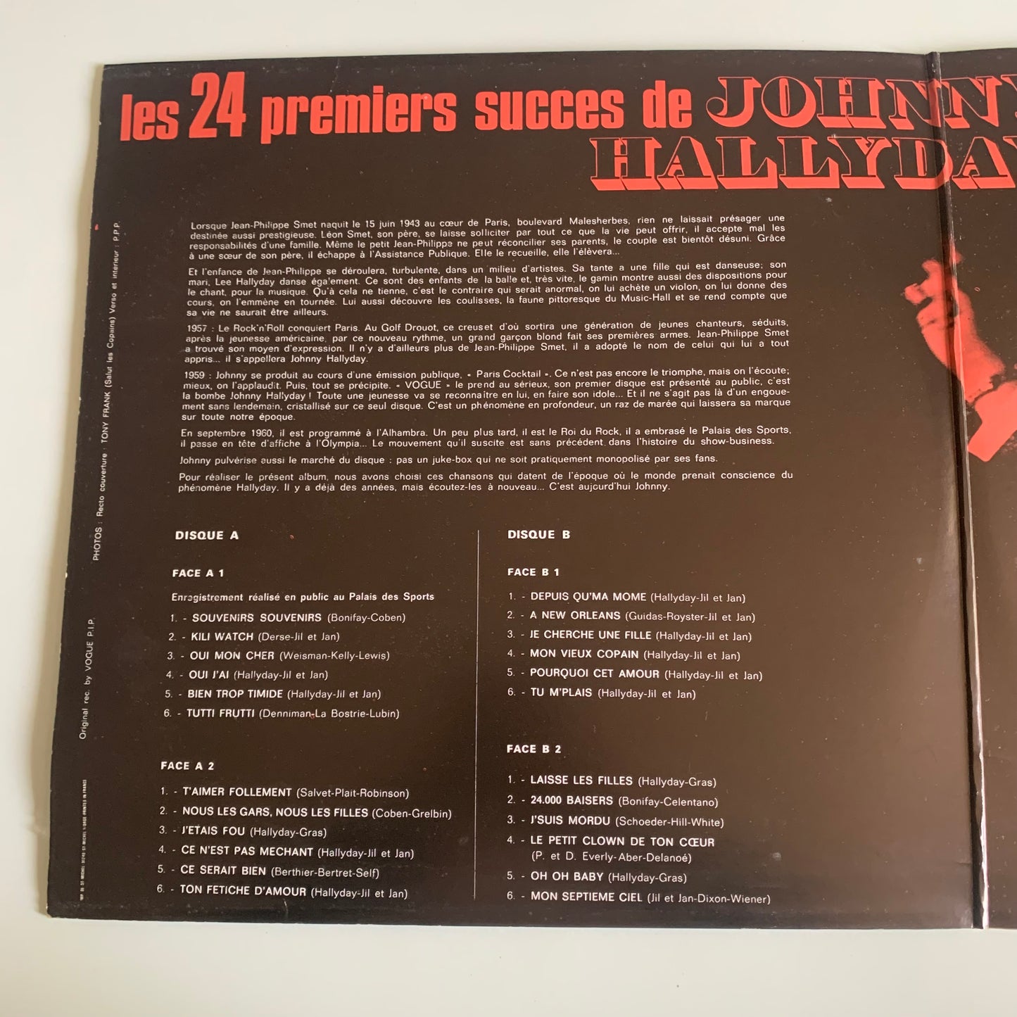 Johnny Hallyday - Les 24 Premiers Succès - Double LP 1971 Occasion