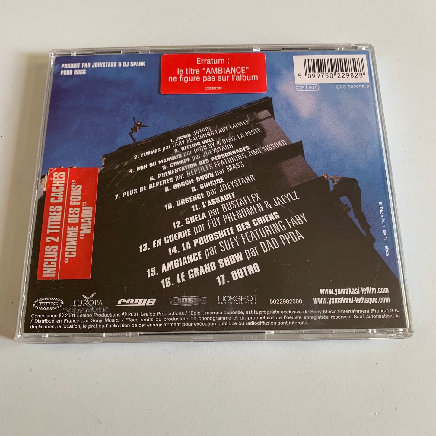 DJ Spank - Yamakasi - Les Samouraïs Des Temps Modernes - 2001 Occasion