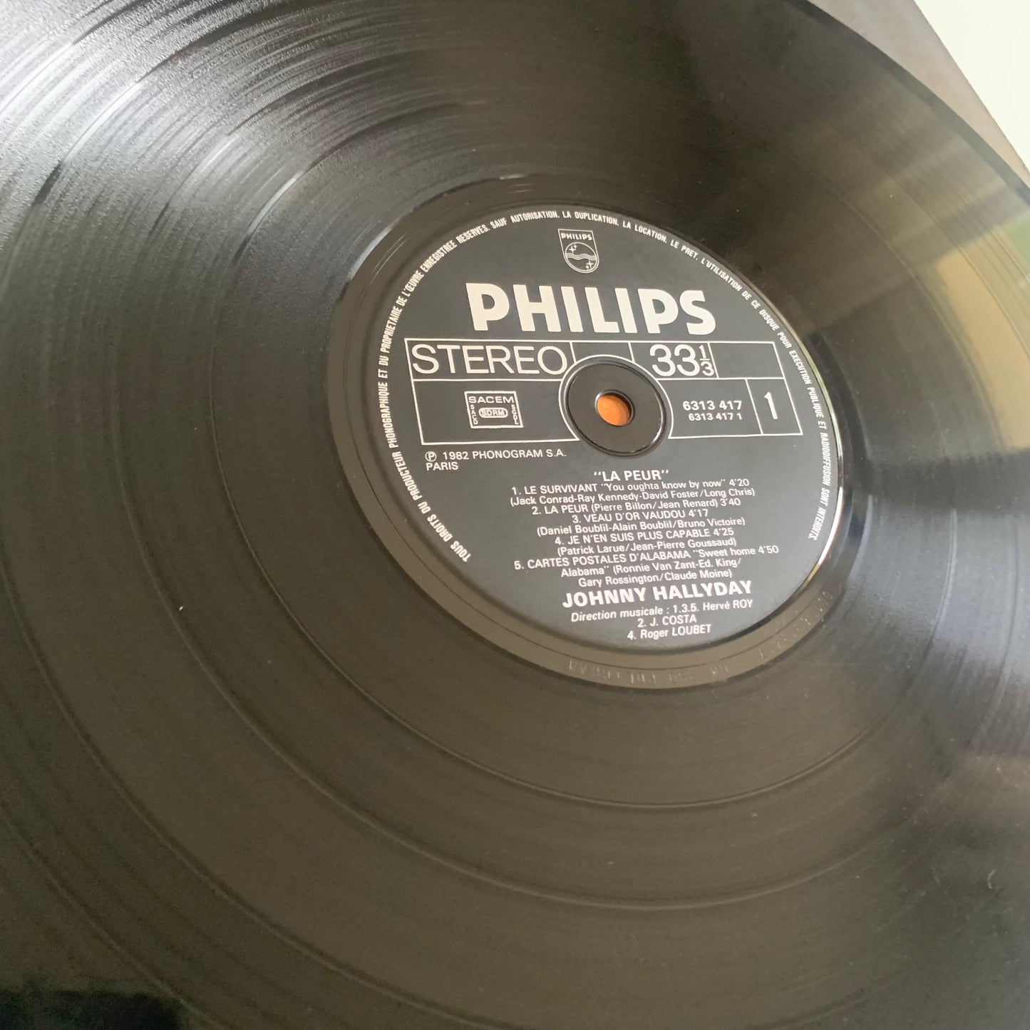 Johnny Hallyday - La Peur - LP 1982 Occasion
