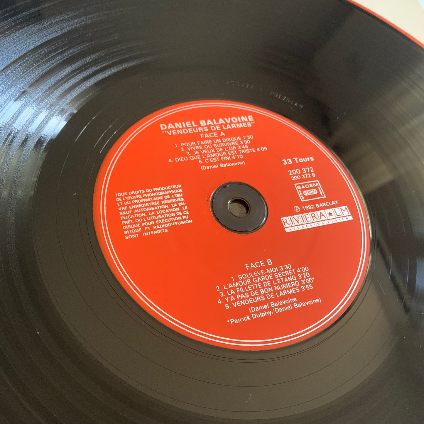 Daniel Balavoine - Vendeurs De Larmes - Double LP 1982 Occasion