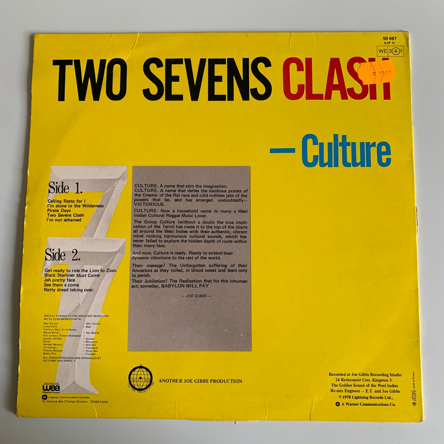 Culture - Two Sevens Clash - LP 1978 Occasion