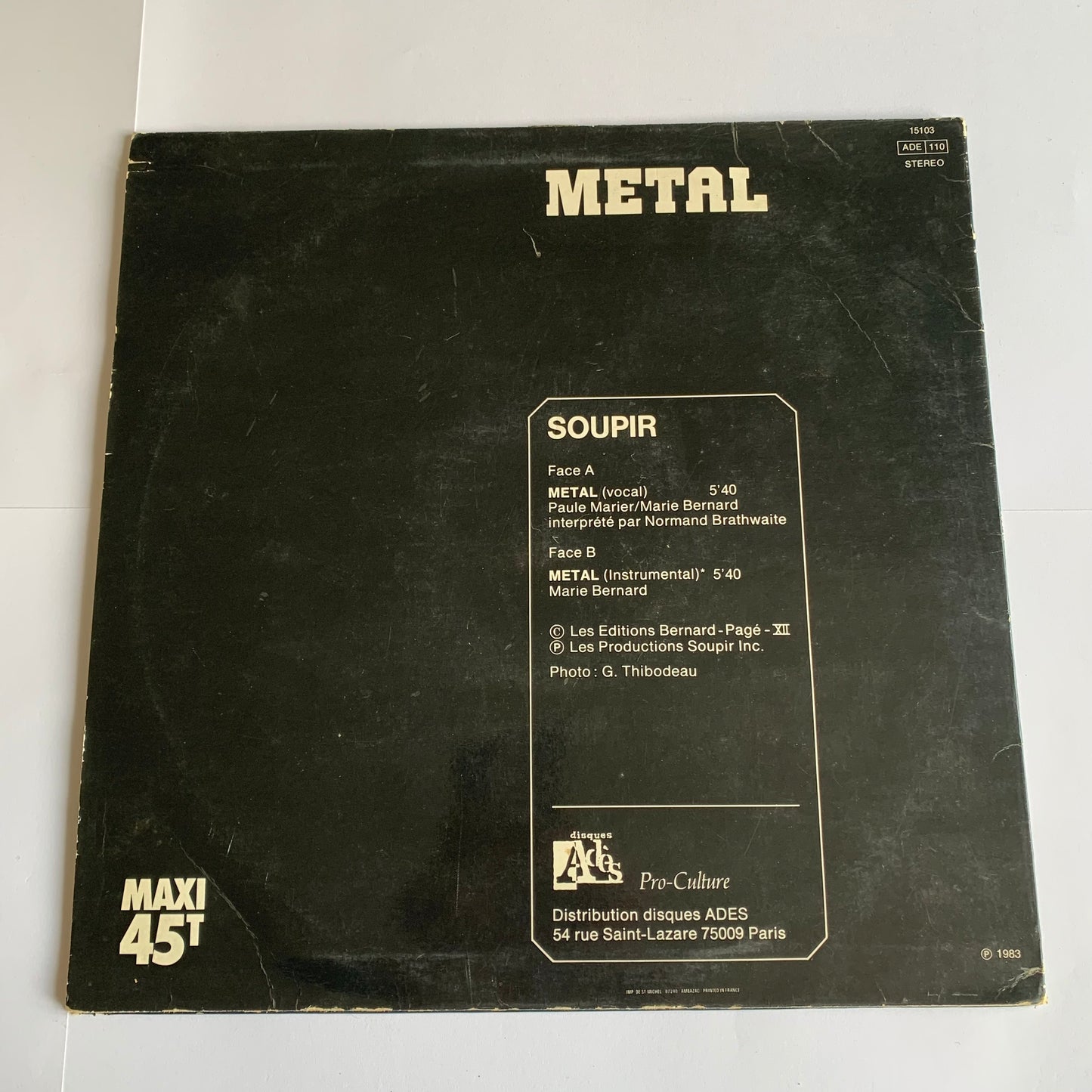Soupir - Metal - Maxi 45 tours 1983 Occasion
