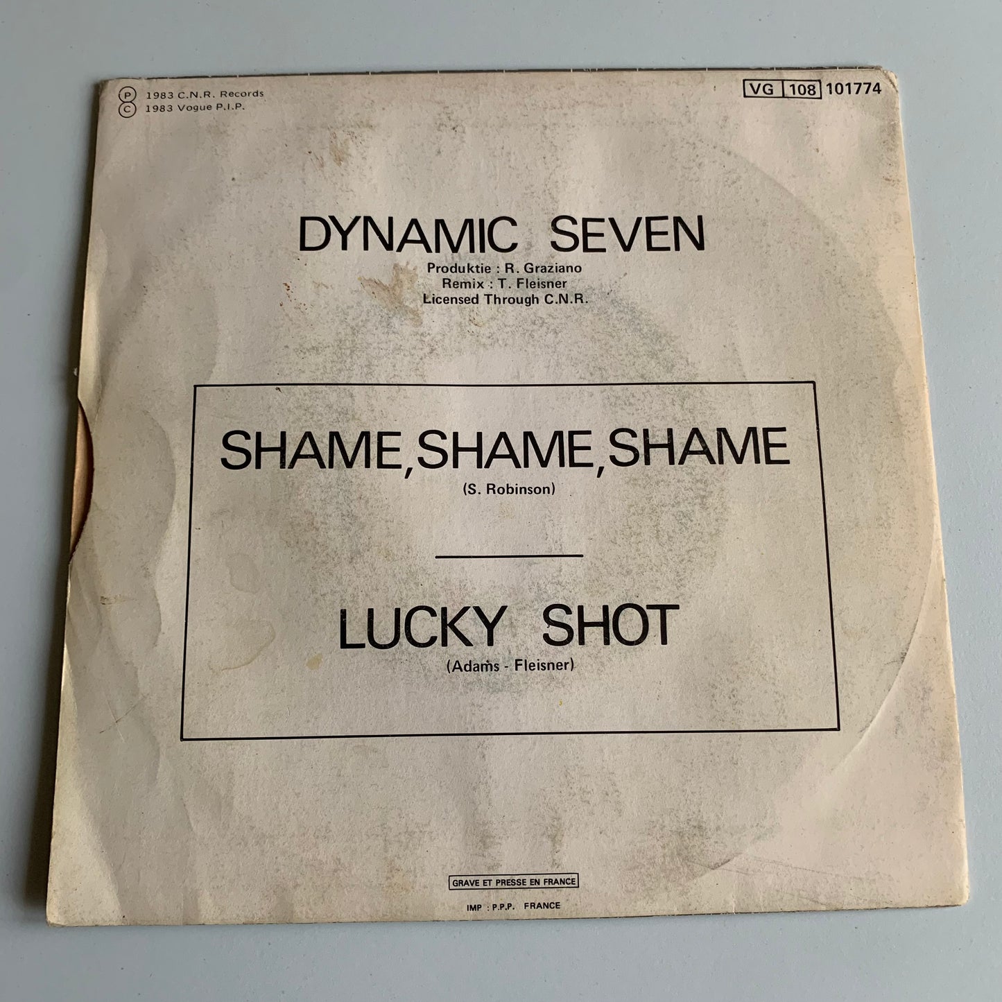 Dynamic Seven - Shame, Shame, Shame - 45 tours 1983 Occasion