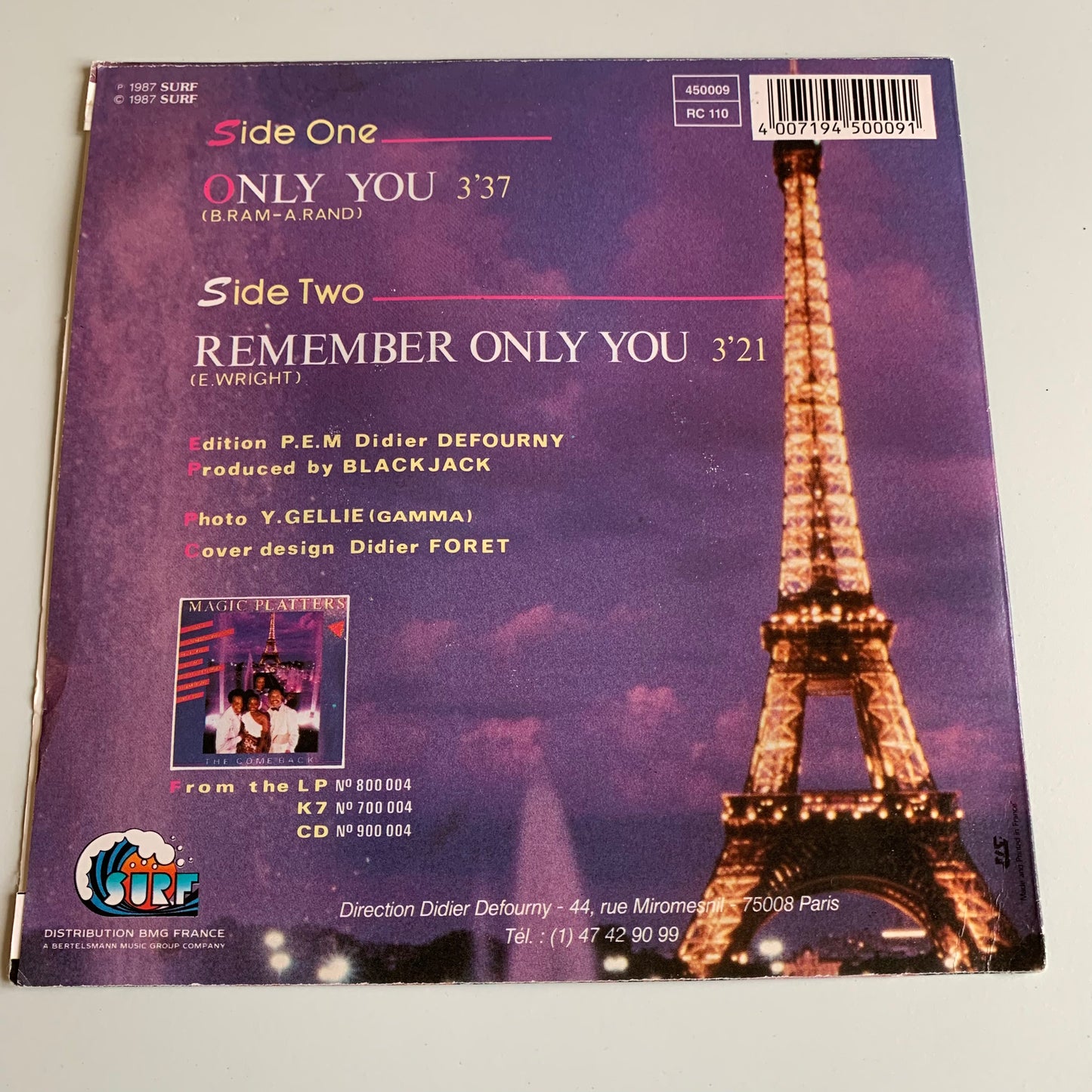 Magic Platters - Only You - 45 tours 1987 Occasion