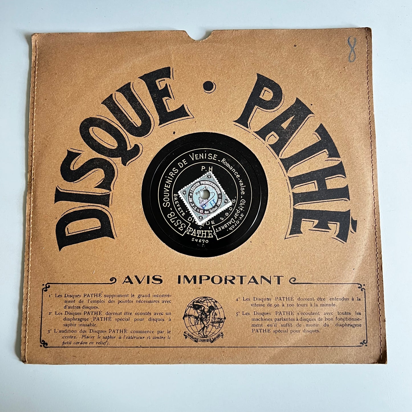 Disque Pathé - Souvenirs De Venise / Flora - Florette - 25cm