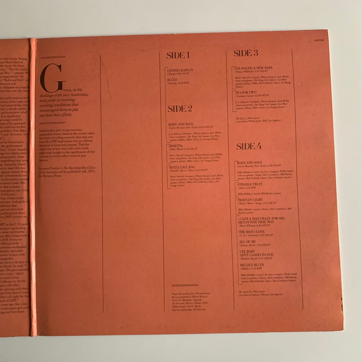 Jazz At The Philharmonic - The Historic Recordings - Double LP