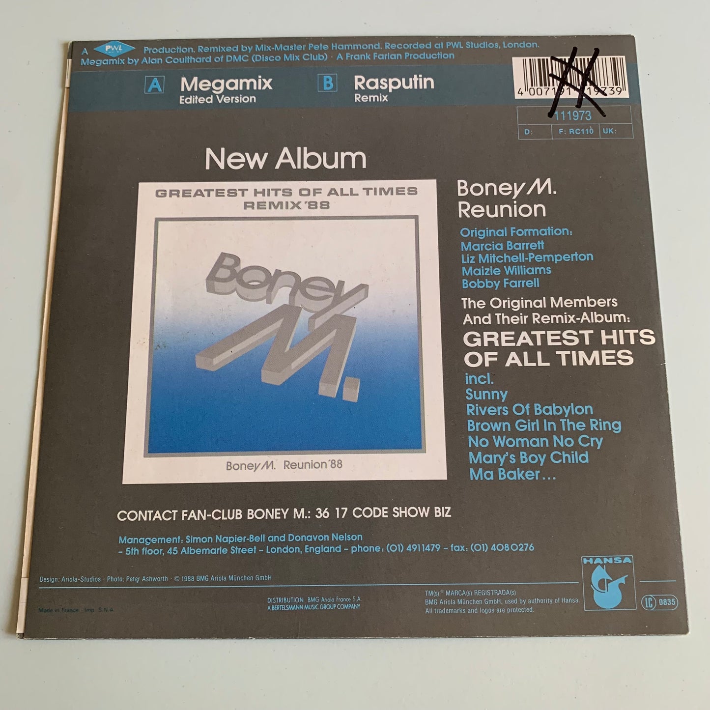 Boney M. - Megamix - 1988 Occasion