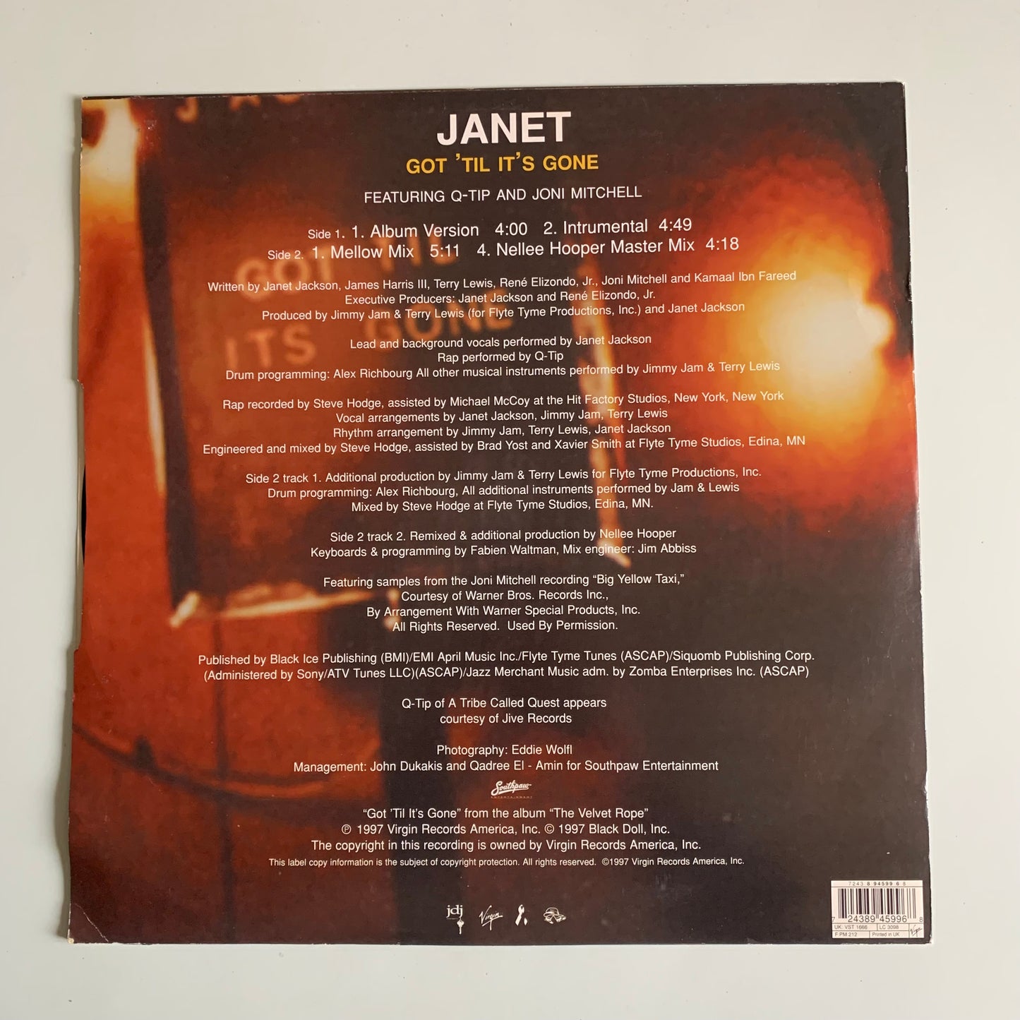 Janet Jackson - Q-Tip - Joni Mitchell - Got 'Til It's Gone - Single 1997