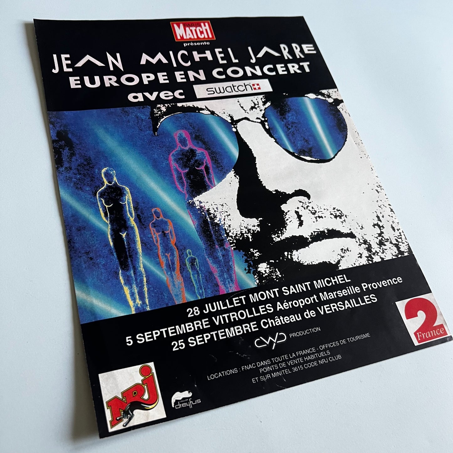 Affiche Originale Concert Jean Michel Jarre 1993 - Page de Magazine 30x23cm