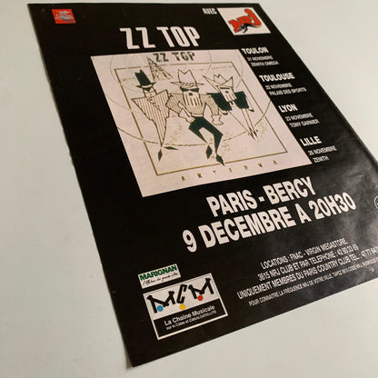 Affiche Originale ZZ Top  - Concert 1994 - Page de Magazine 30x23cm