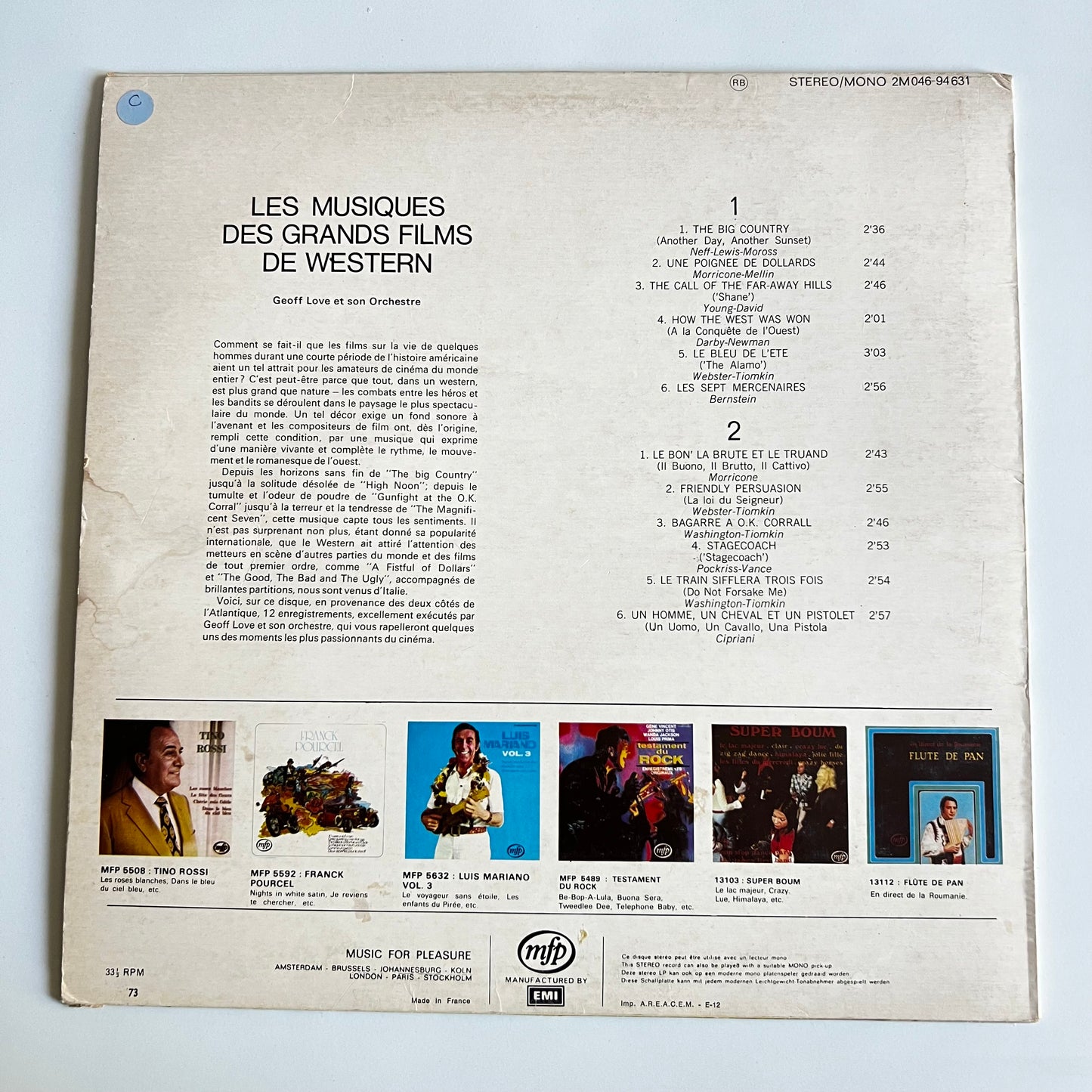 Les Musiques Des Grands Films De Western - LP