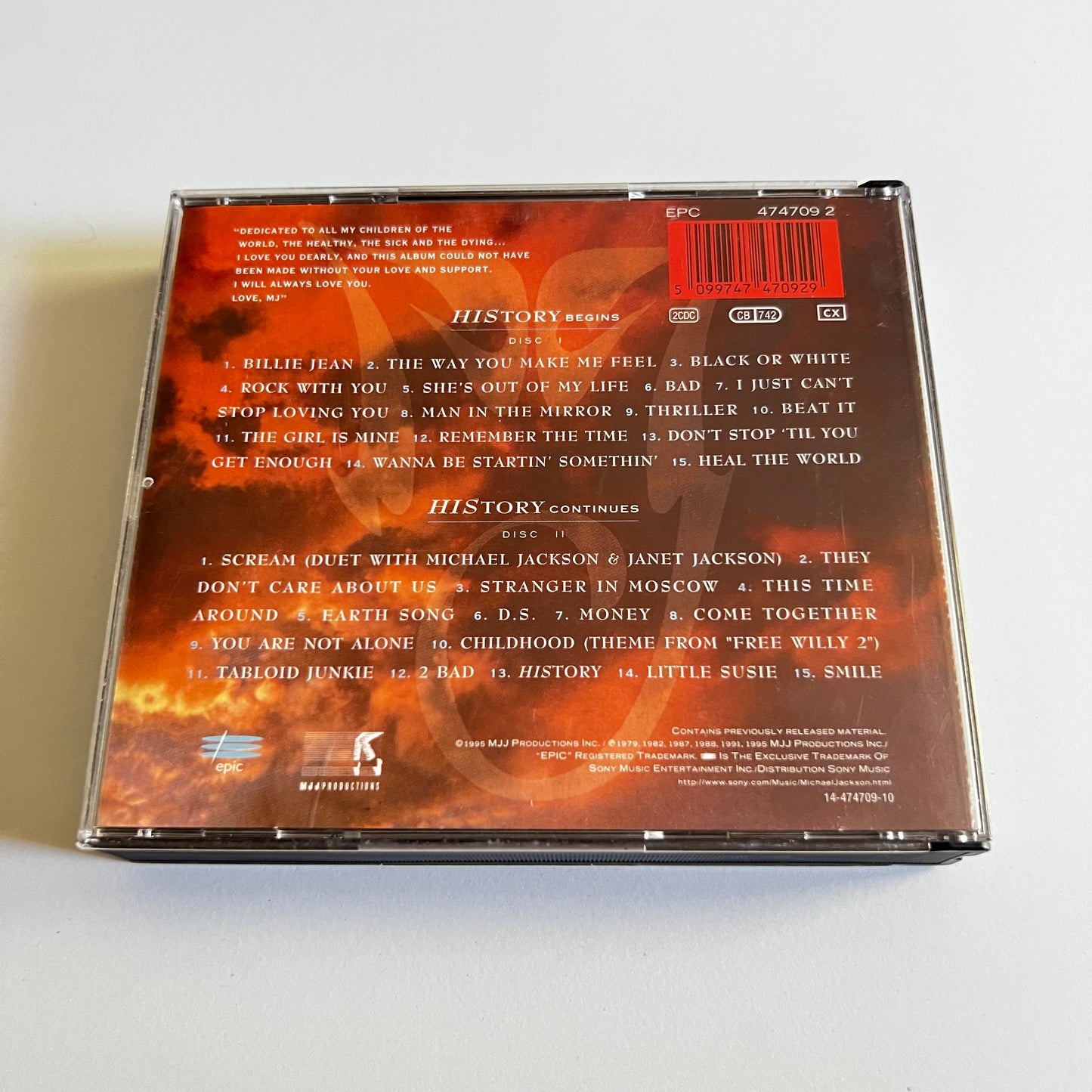 CD - Michael Jackson - HIStory - Past, Present And Future - Book I - 1995