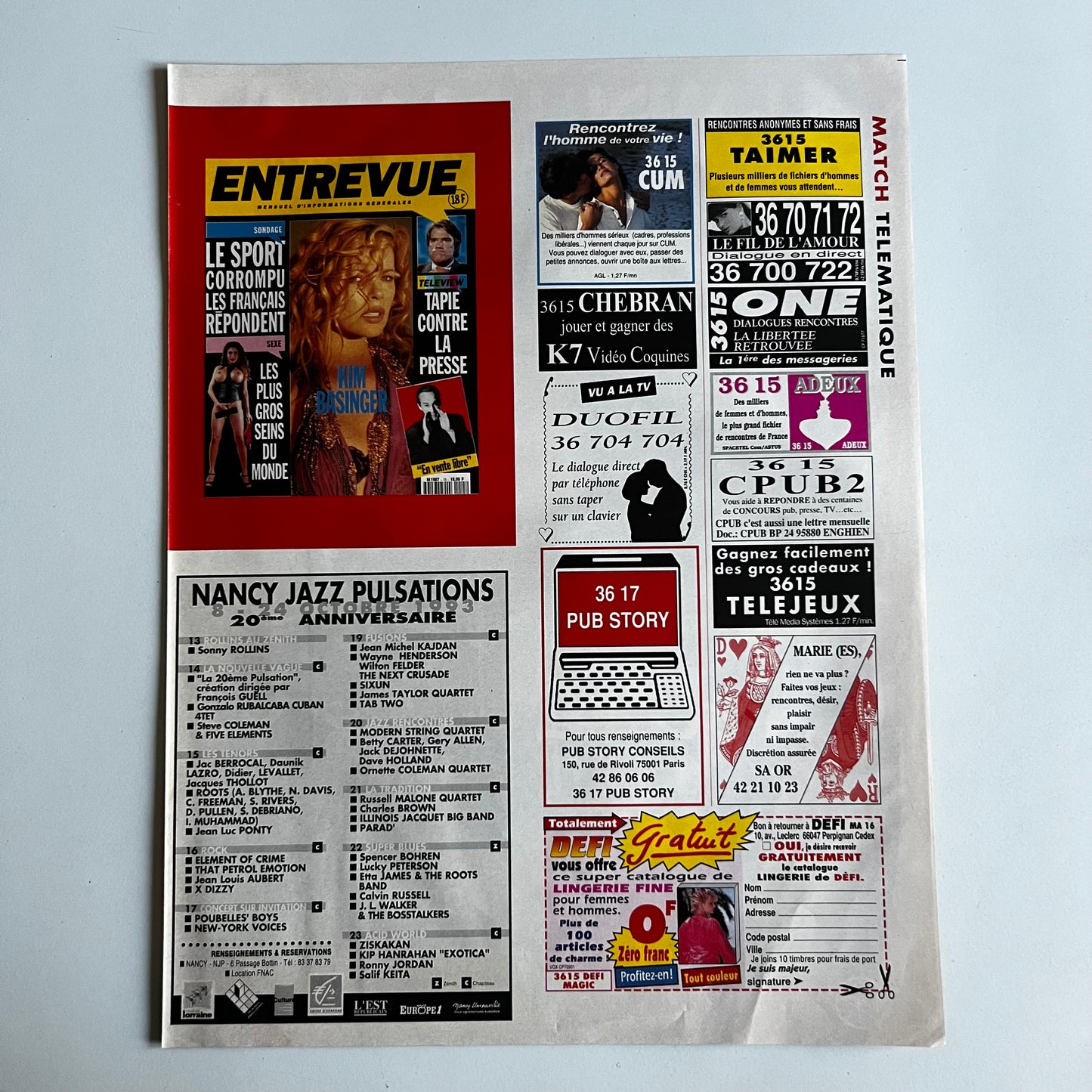 Affiche Originale Concert Liane Foly - Page de Magazine 30x23cm