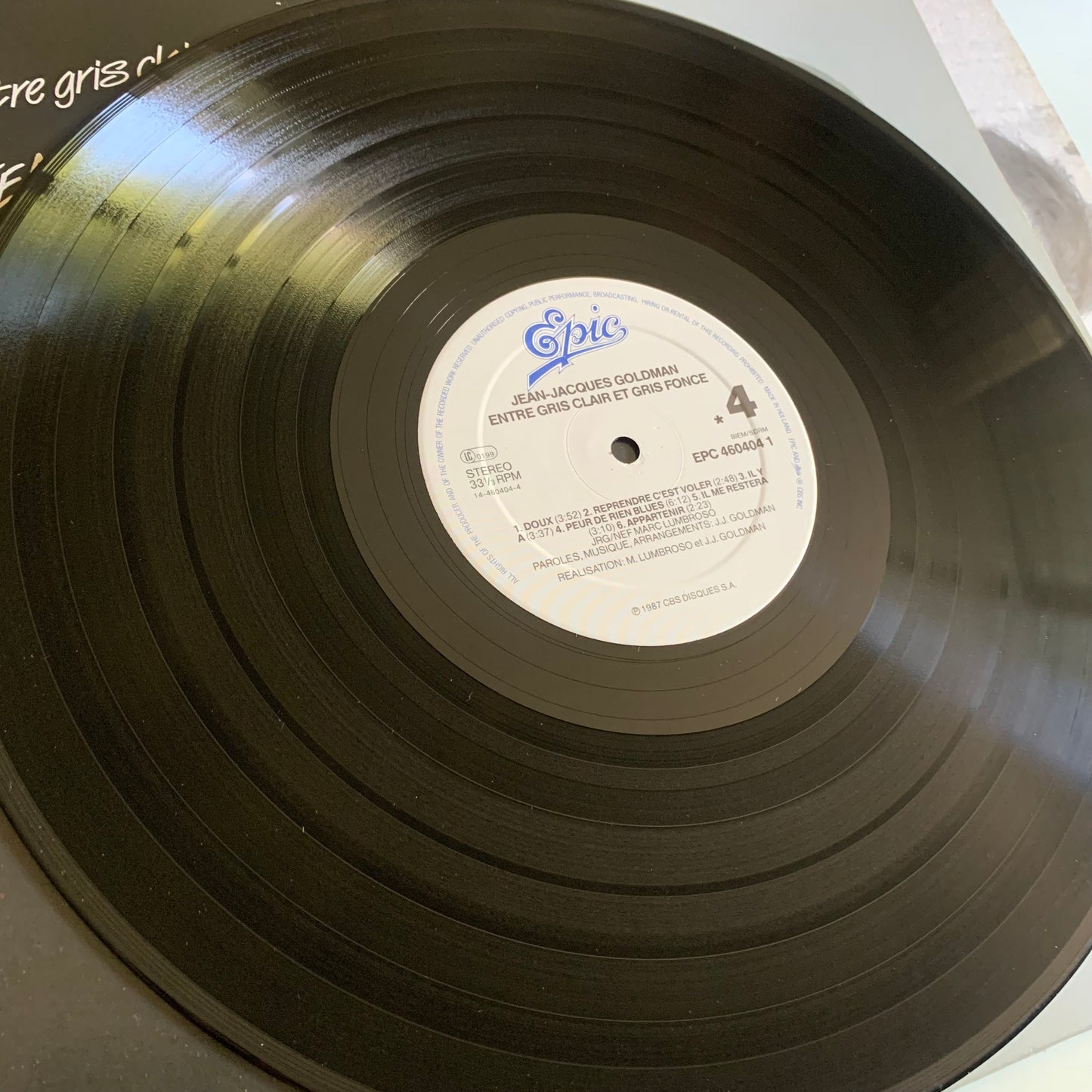 Jean Jacques Goldman - Entre Gris Clair et Gris Foncey - Double LP 1987 Occasion