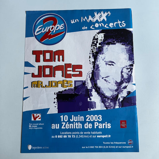 Affiche Originale Concert Tom Jones 2003 - Page de Magazine 30x23cm