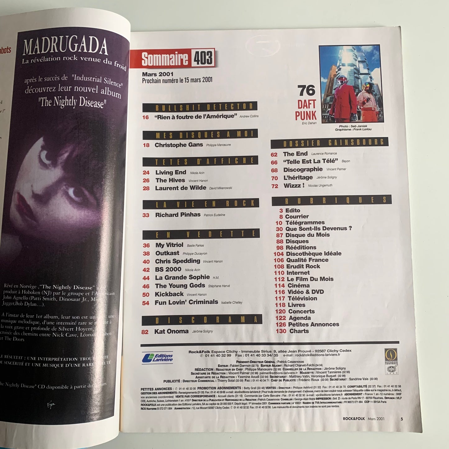 Magazine Rock & Folk - Nº403 Mars 2001