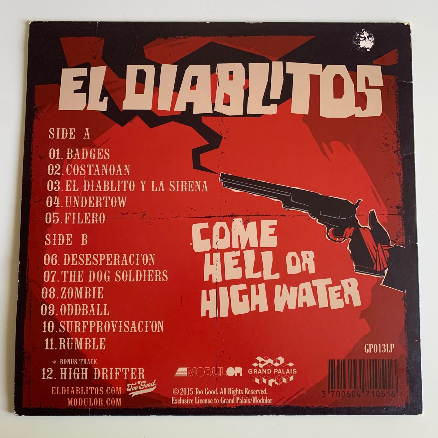 El Diablitos - Come Hell Or High Water - LP Album 2015 Occasion