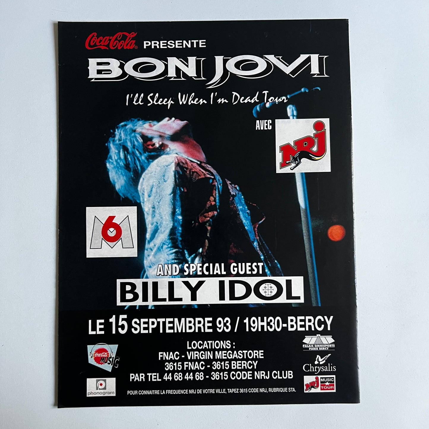 Affiche Originale Concert Bon Jovi 1993 - Page de Magazine 30x23cm