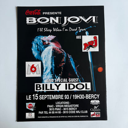 Affiche Originale Concert Bon Jovi 1993 - Page de Magazine 30x23cm