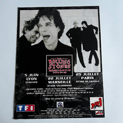 Affiche Originale Concert The Rolling Stones 1998 - Page de Magazine 30x23cm