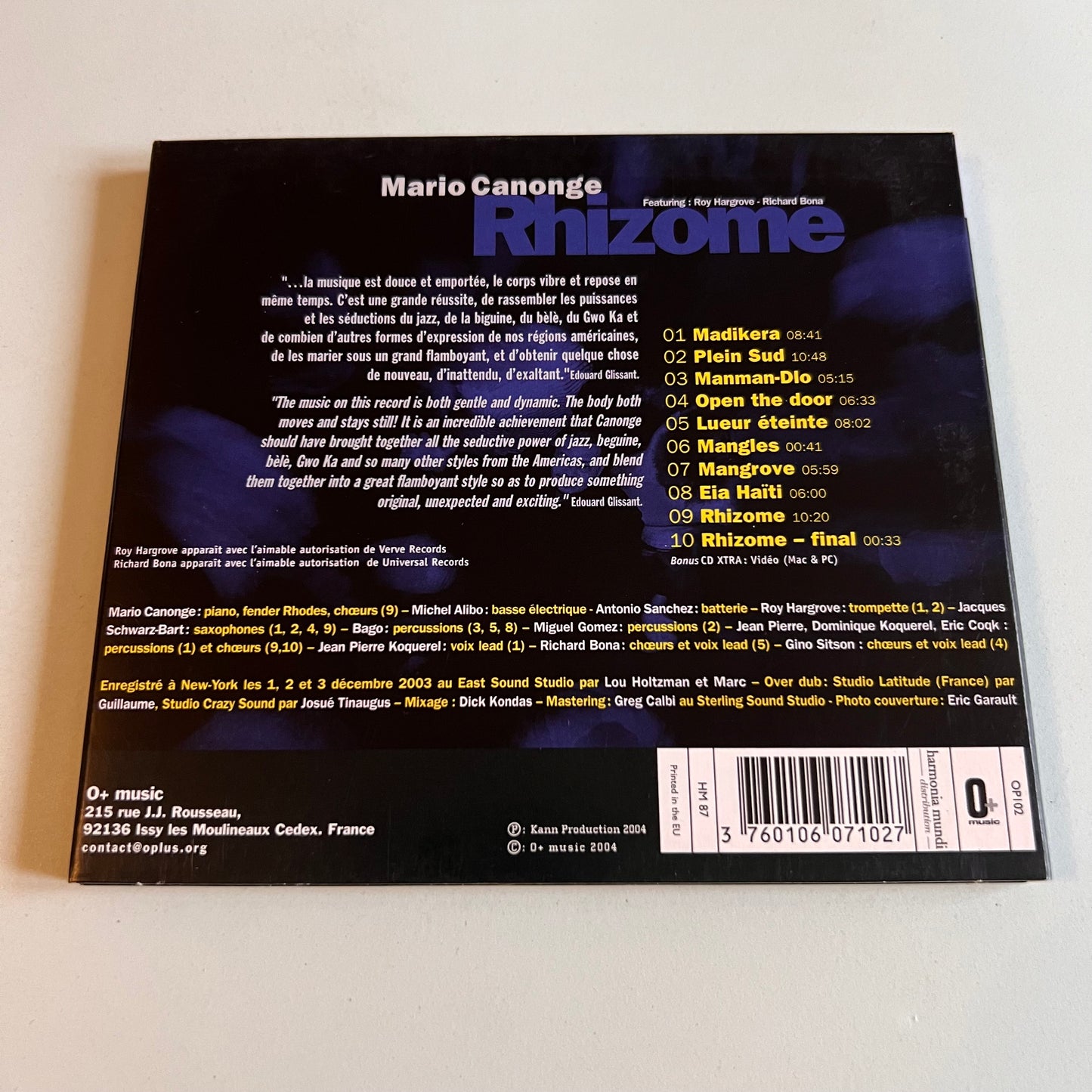 CD - Mario Canonge - Roy Hargrove - Richard Bona - Rhizome - 2004