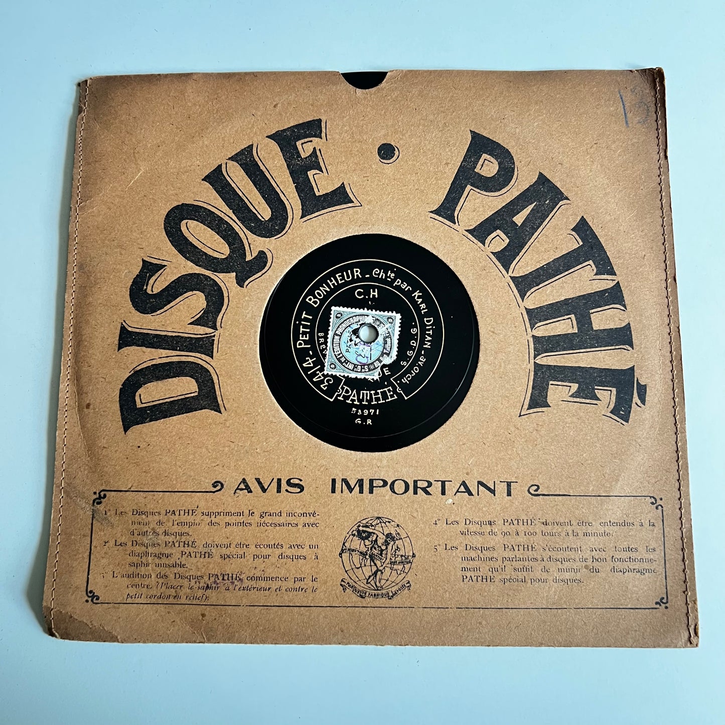 Disque Pathé - Petit Bonheur / Ca Sent Toujours L'Amour - 25cm