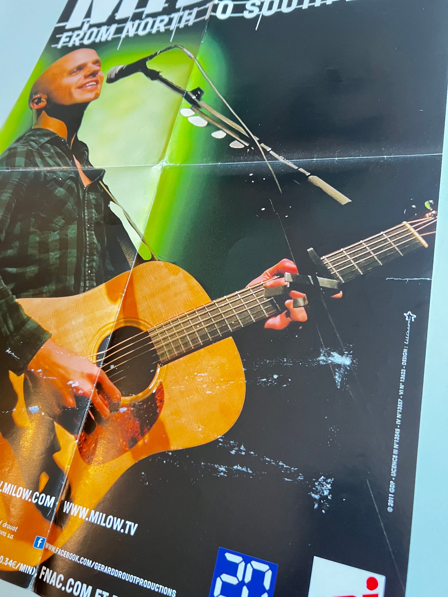 Affiche Poster Original Concert Milow From North To South 2011 - 60x40cm