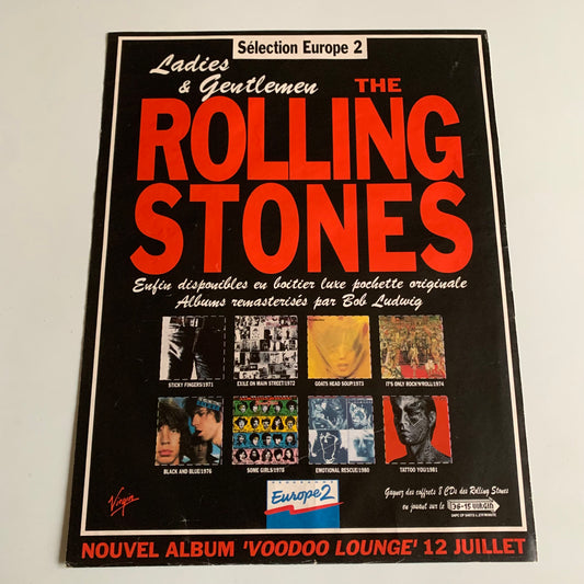 Affiche Originale The Rolling Stones 1994 - Page de Magazine 30x23cm